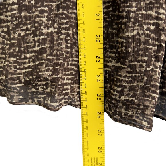 PENDLETON Brown & Cream Printed 100% Silk Pleated Skirt Women’s Size 14 - Picture 8 of 11